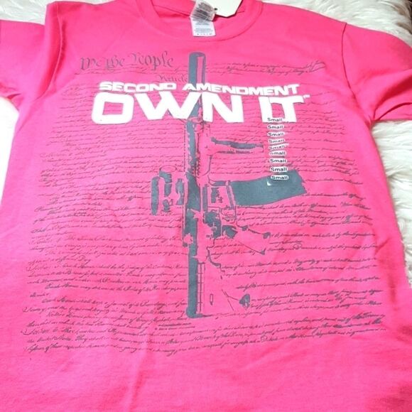Womans WE The People Second Ammendmen Own‎ ItPink TShirt S - Picture 1 of 5